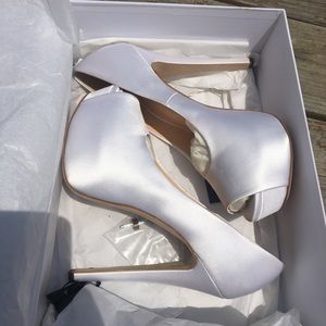 Versace white satin high heels! Wedding must have!